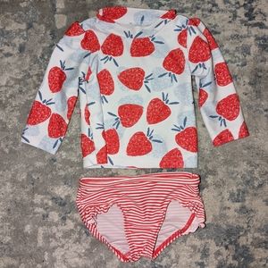 3/$30 Worn Once Carters Baby Girl Size 3 Month SPF Strawberry Bathing Swimsuit